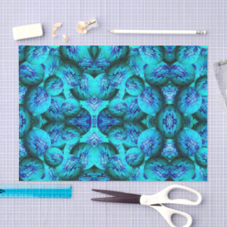 Turquoise and blue spheres in 3D optics  Tissue Paper