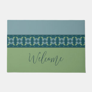 Turquoise And Blue With Green Doormat
