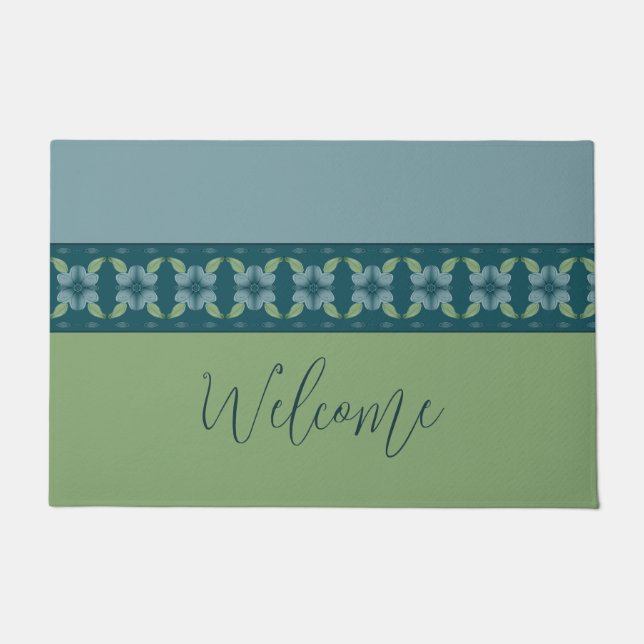Turquoise And Blue With Green Doormat (Front)