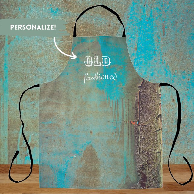 Turquoise and brown abstract apron (Creator Uploaded)