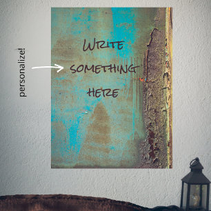 Turquoise and brown customizable poster
