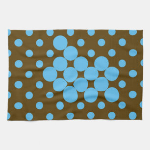 Turquoise and brown polka dots placemat kitchen towel