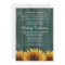 Turquoise and Brown Sunflower Wedding Invitations
