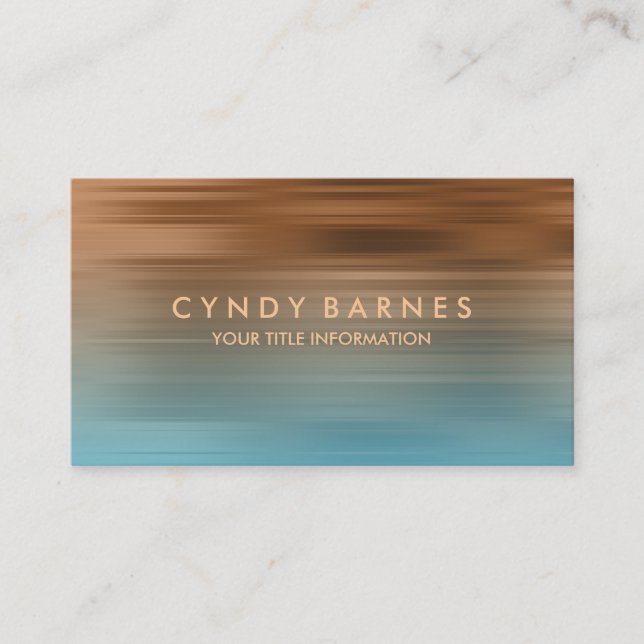 Turquoise  and Copper Stripe Business Card (Front)