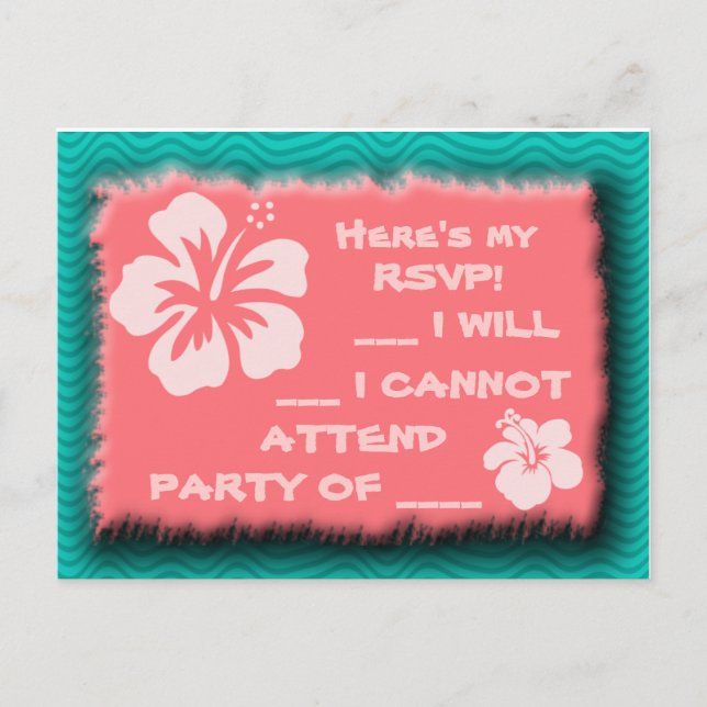 Turquoise and Coral Postcards to Customize (Front)