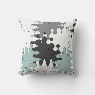 Turquoise and Coral Unique Pattern Throw Pillow