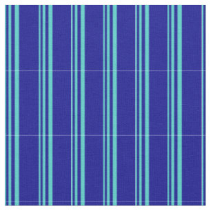 Turquoise and Dark Blue Stripes/Lines Pattern Fabric