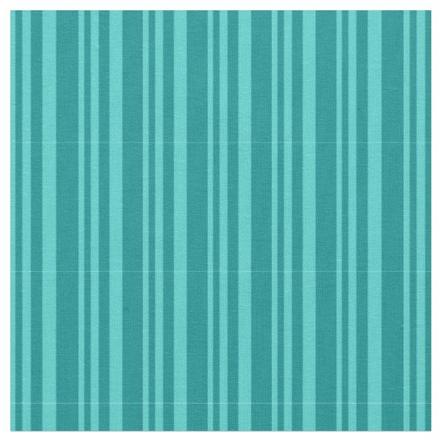 Turquoise and Dark Cyan Stripes Fabric (Close Up)