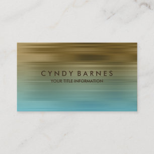 Turquoise and Gold Stripe Business Card