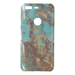 Turquoise and gold uncommon google pixel case