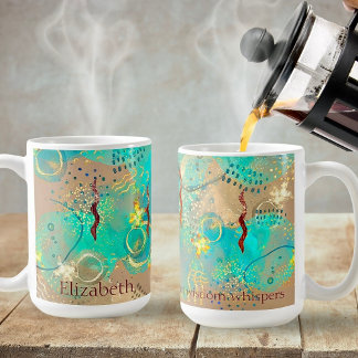 Turquoise And Golden Ancient Wisdom Boho Coffee Mug