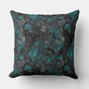 Turquoise and Gray   Throw Pillow