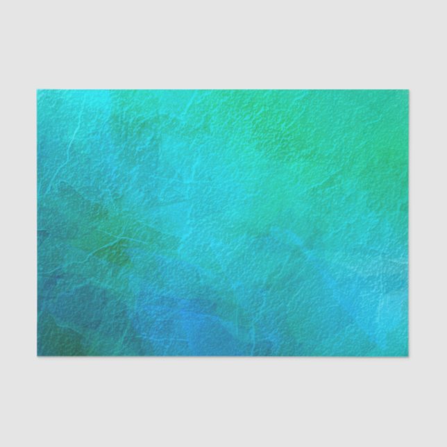 Turquoise and Green Abstract Art Tissue Paper (Front)