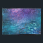 Turquoise and Green Elegant Lotus Flower Kitchen Towel<br><div class="desc">Turquoise,  Aqua Blue and Green Elegant Lotus Flower Foil Pattern. This floral pattern is symbolic of spiritual Buddhism.</div>