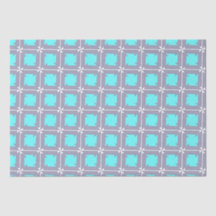 Turquoise and Grey Geometric Pattern Tissue Paper