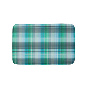 Turquoise and grey in a cage . bath mat
