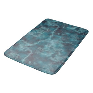 Turquoise and grey Marble abstract Bath Mat