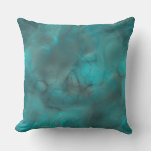 Turquoise and grey Marble abstract Throw Pillow