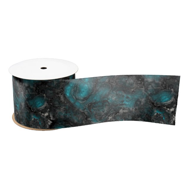 Turquoise and Grey   Satin Ribbon (Spool)