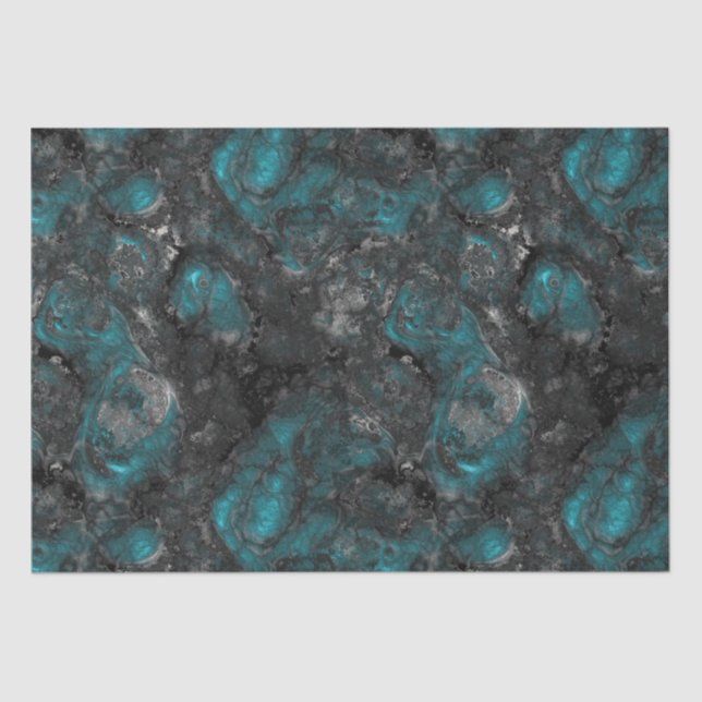 Turquoise and Grey   Tissue Paper (Front)