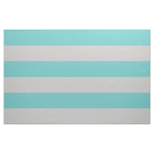 Turquoise and Grey Wide Stripes Large Scale Fabric