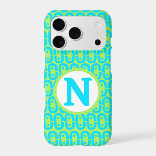 Turquoise and Lime Green Geometric Pattern