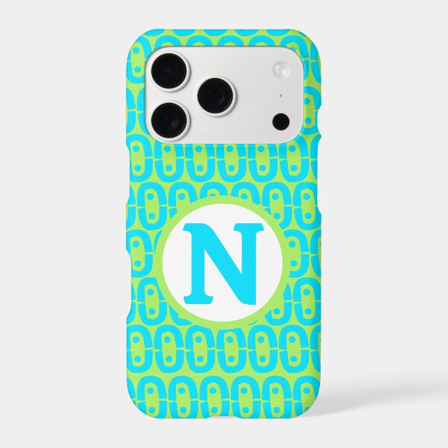 Turquoise and Lime Green Geometric Pattern (Back)