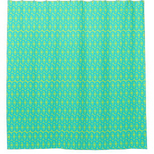 Turquoise and Lime Green Geometric Pattern