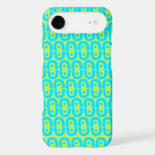 Turquoise and Lime Green Geometric Pattern