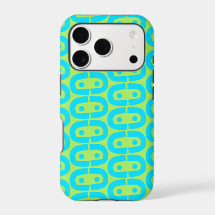 Turquoise and Lime Green Geometric Pattern