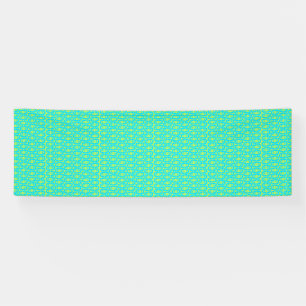 Turquoise and Lime Green Geometric Pattern Banner