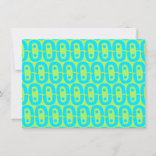 Turquoise and Lime Green Geometric Pattern Card