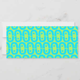 Turquoise and Lime Green Geometric Pattern Card