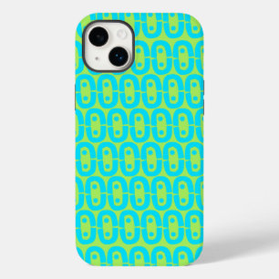 Turquoise and Lime Green Geometric Pattern Case-Mate iPhone 14 Plus Case