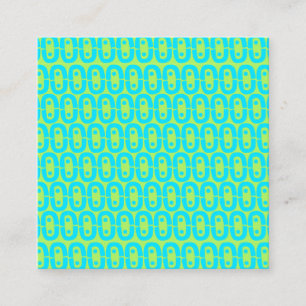 Turquoise and Lime Green Geometric Pattern Discount Card
