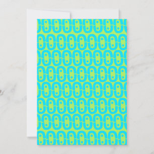 Turquoise and Lime Green Geometric Pattern Holiday Card