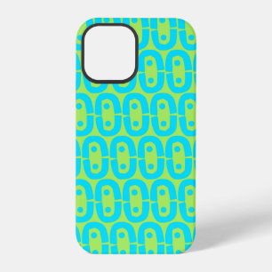 Turquoise and Lime Green Geometric Pattern iPhone 12 Pro Case