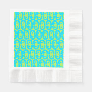 Turquoise and Lime Green Geometric Pattern Napkin