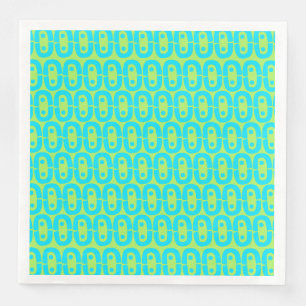 Turquoise and Lime Green Geometric Pattern Napkin