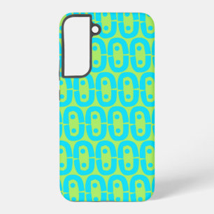 Turquoise and Lime Green Geometric Pattern Samsung Galaxy Case