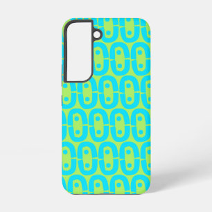 Turquoise and Lime Green Geometric Pattern Samsung Galaxy Case