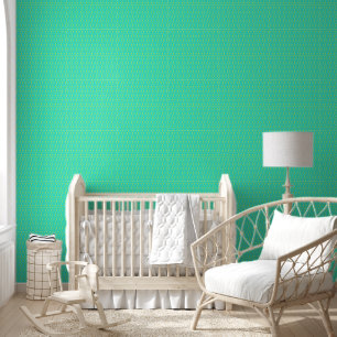 Turquoise and Lime Green Geometric Pattern Wallpaper