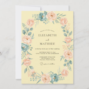 Turquoise and Magenta Dazzling Spring Wedding Invitation