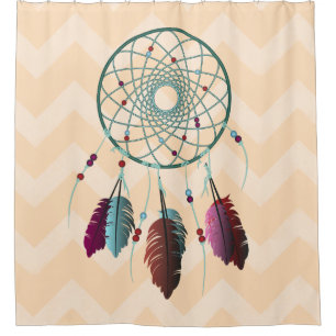 Turquoise and Maroon Dream Catcher Chevrons