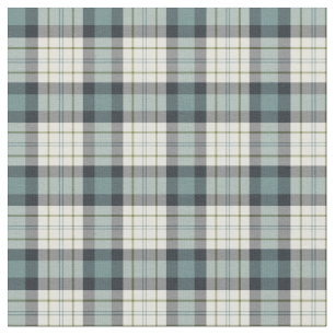 Turquoise and Navy Blue Rustic Plaid Fabric