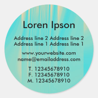 Turquoise and Orange Business / Profile Classic Round Sticker