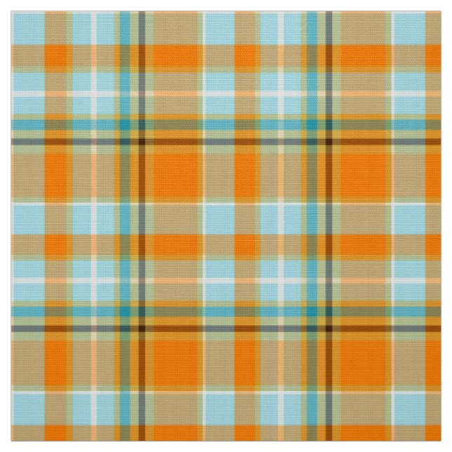 Turquoise and Orange CM Custom Fabric (Swatch)