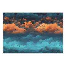 Turquoise and orange night sky bat colony