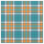 Turquoise and Orange Sporty Plaid