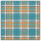 Turquoise and Orange Sporty Plaid